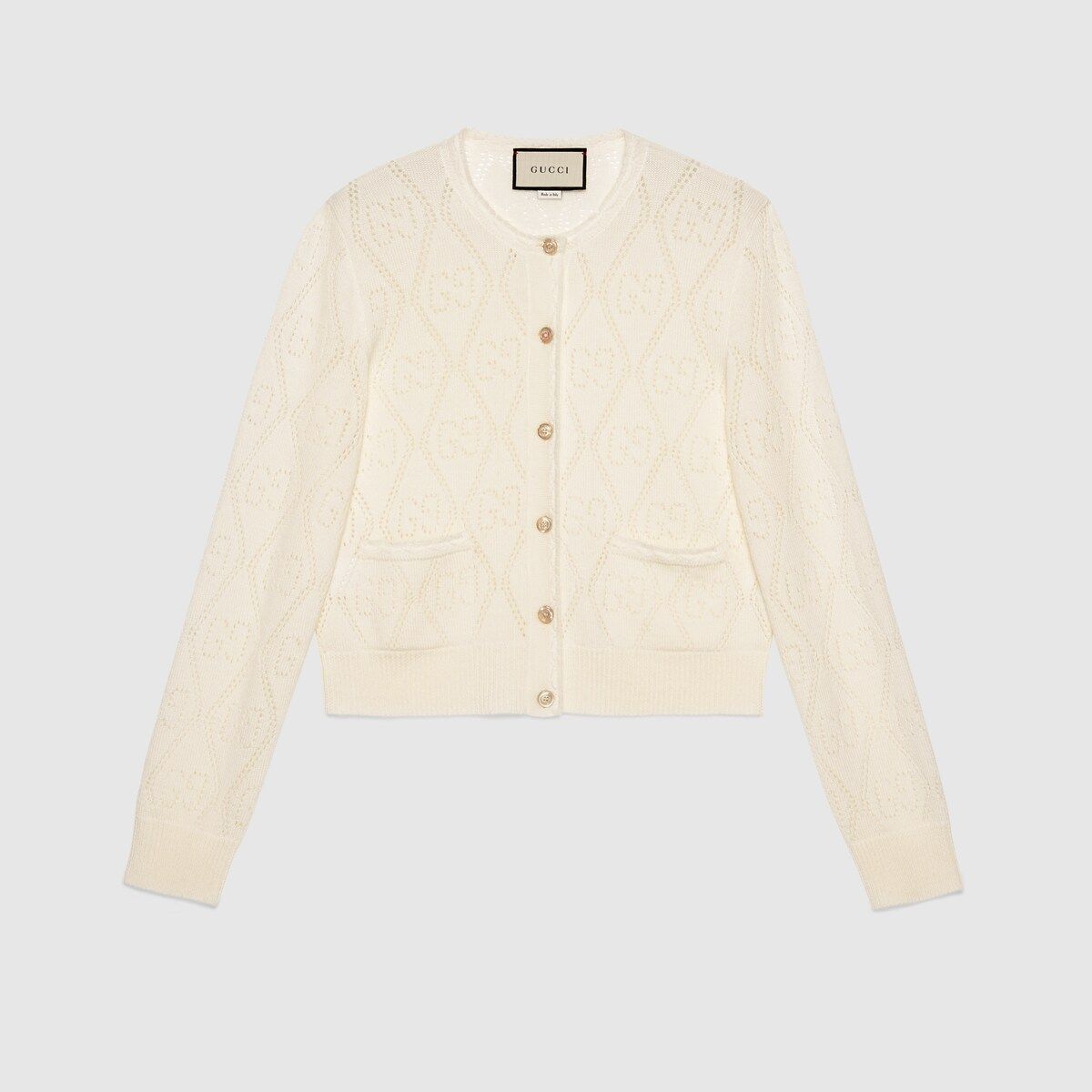Gucci GG perforated wool crop cardigan | Gucci (US)