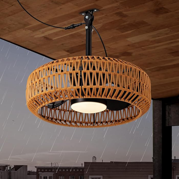 20" Outdoor Ceiling Fans with Lights for Patios, Waterproof Plug in Ceiling Fan with Remote, 3CCT... | Amazon (US)