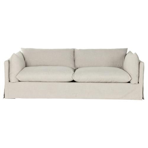 Alexa Modern Classic Grey Performance Upholstered Slipcovered Sofa - Small - 90"W | Kathy Kuo Home