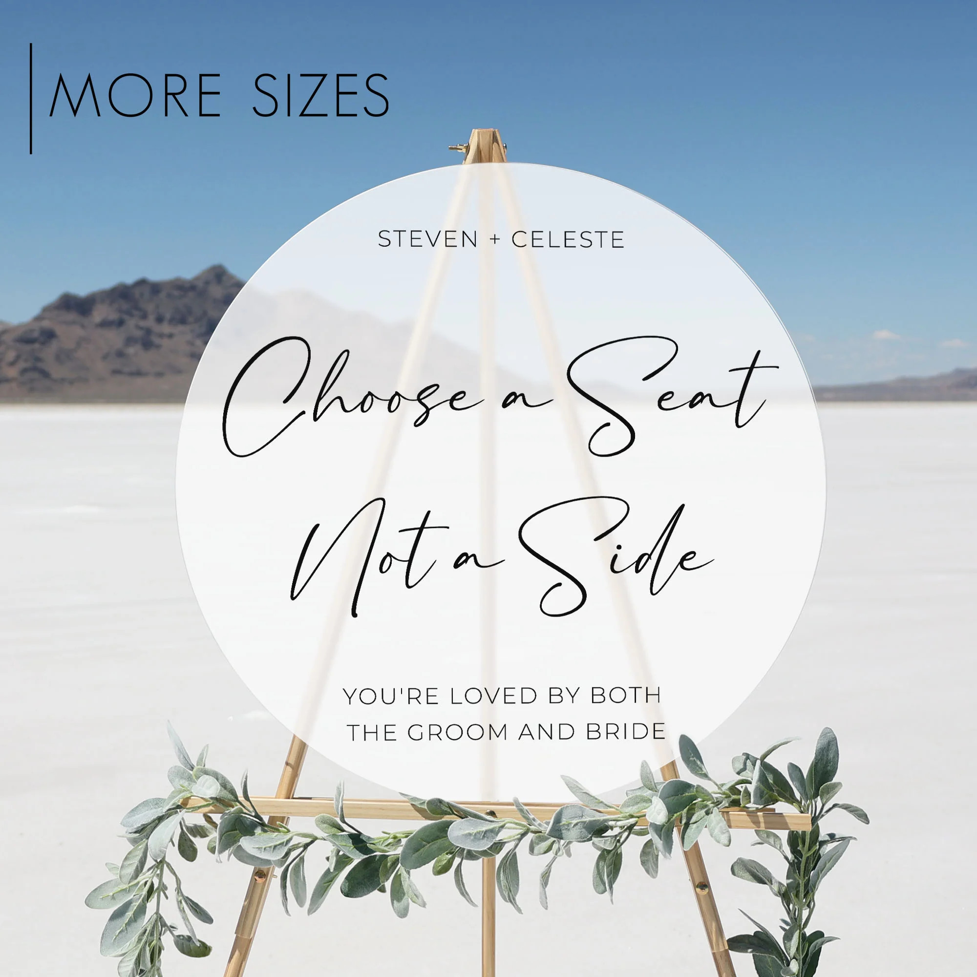 Frosted Acrylic Wedding Sign | Round Olivia | Circle and Square Decor 