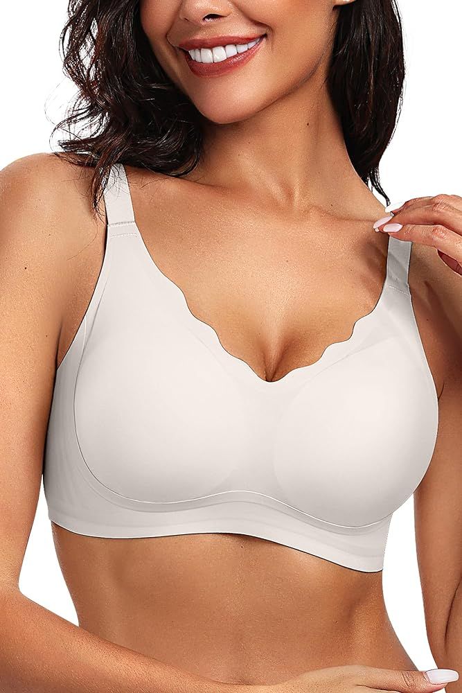 Vertvie Women's Seamless Bras No Underwire Scalloped Push Up Bras Soft Wireless Comfort Bralettes... | Amazon (US)