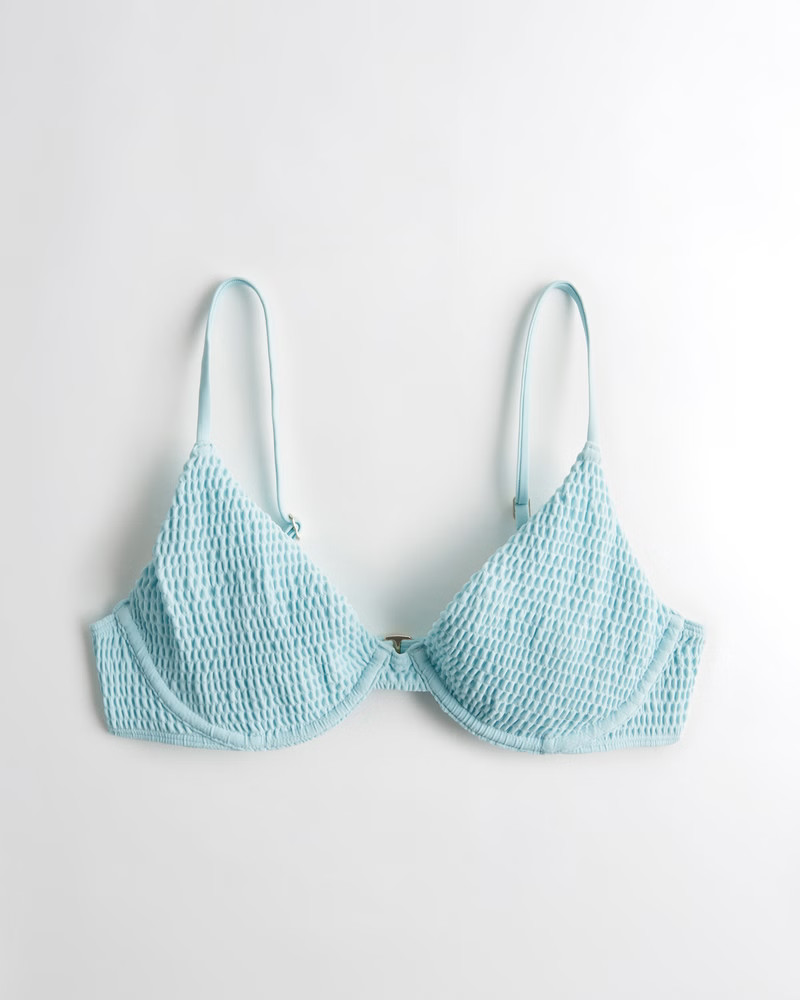 Smocked Plunge Bikini Top | Hollister (US)