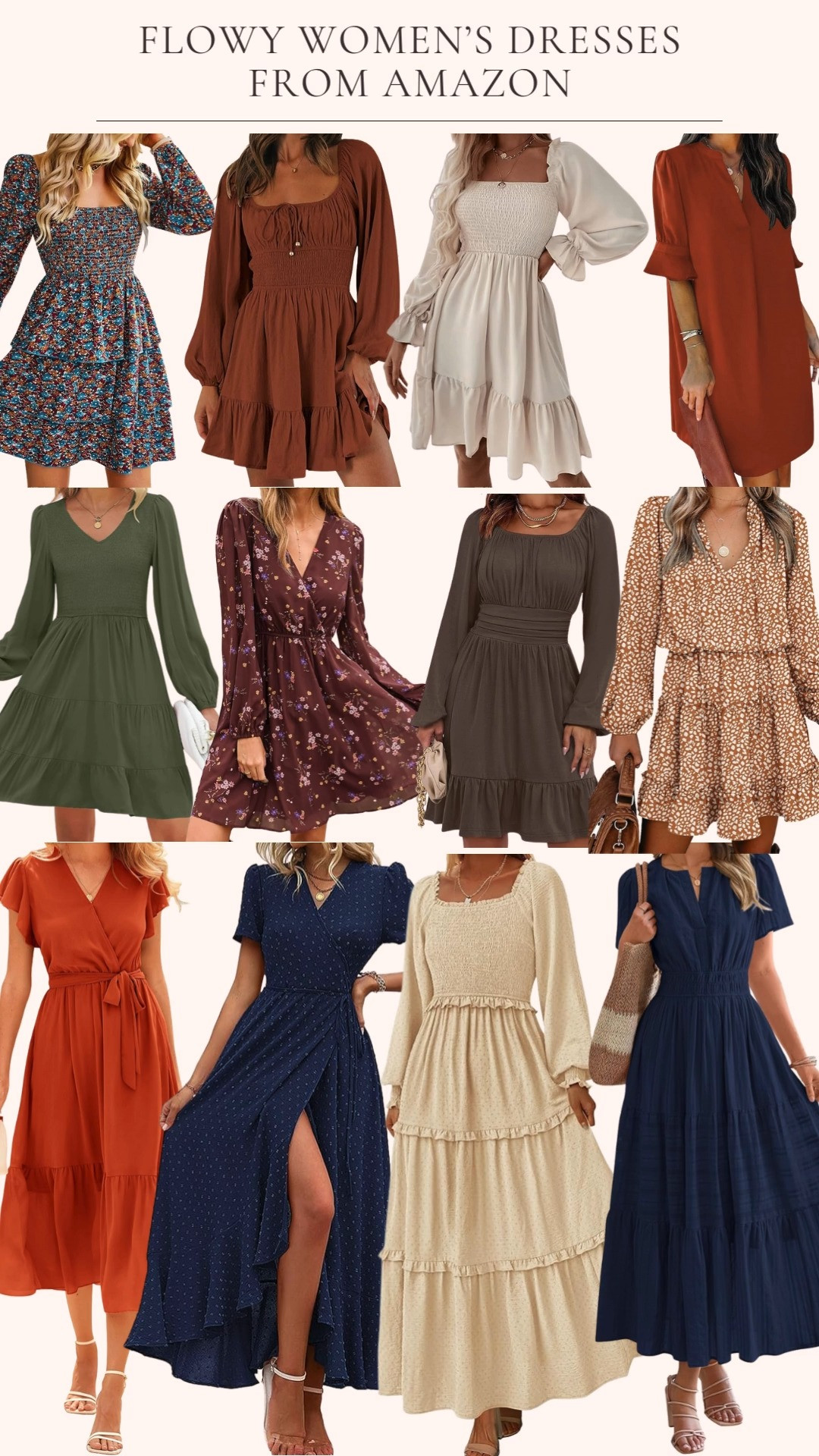  
I love a flowy dress to go from summer into fall! These dresses are perfect wedding guest dresses or for date night. 

Add a denim jacket or blazer for cooler evenings. Wear them with boots, loafers or ballet flats  
 

#LTKOver40 #LTKFindsUnder50 #LTKStyleTip