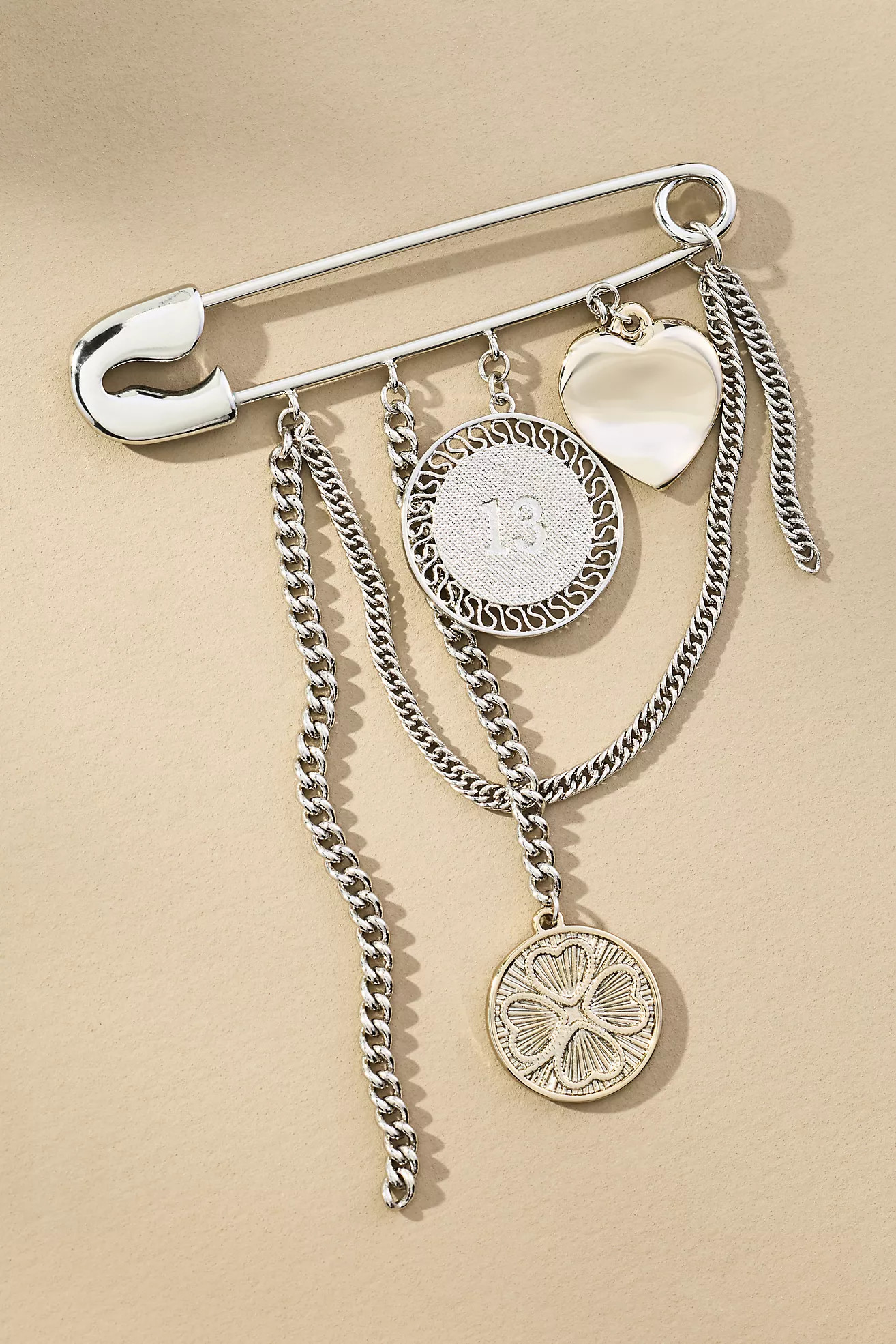 Safety Pin Charm Brooch | Anthropologie (US)