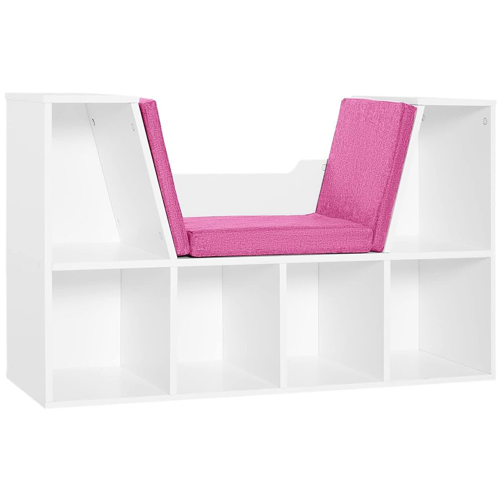 HOMCOM 6-Cubby Bookcase with Seat Cushion, Cube Storage Shelf Bookshelf with Reading Nook for Hom... | Amazon (CA)