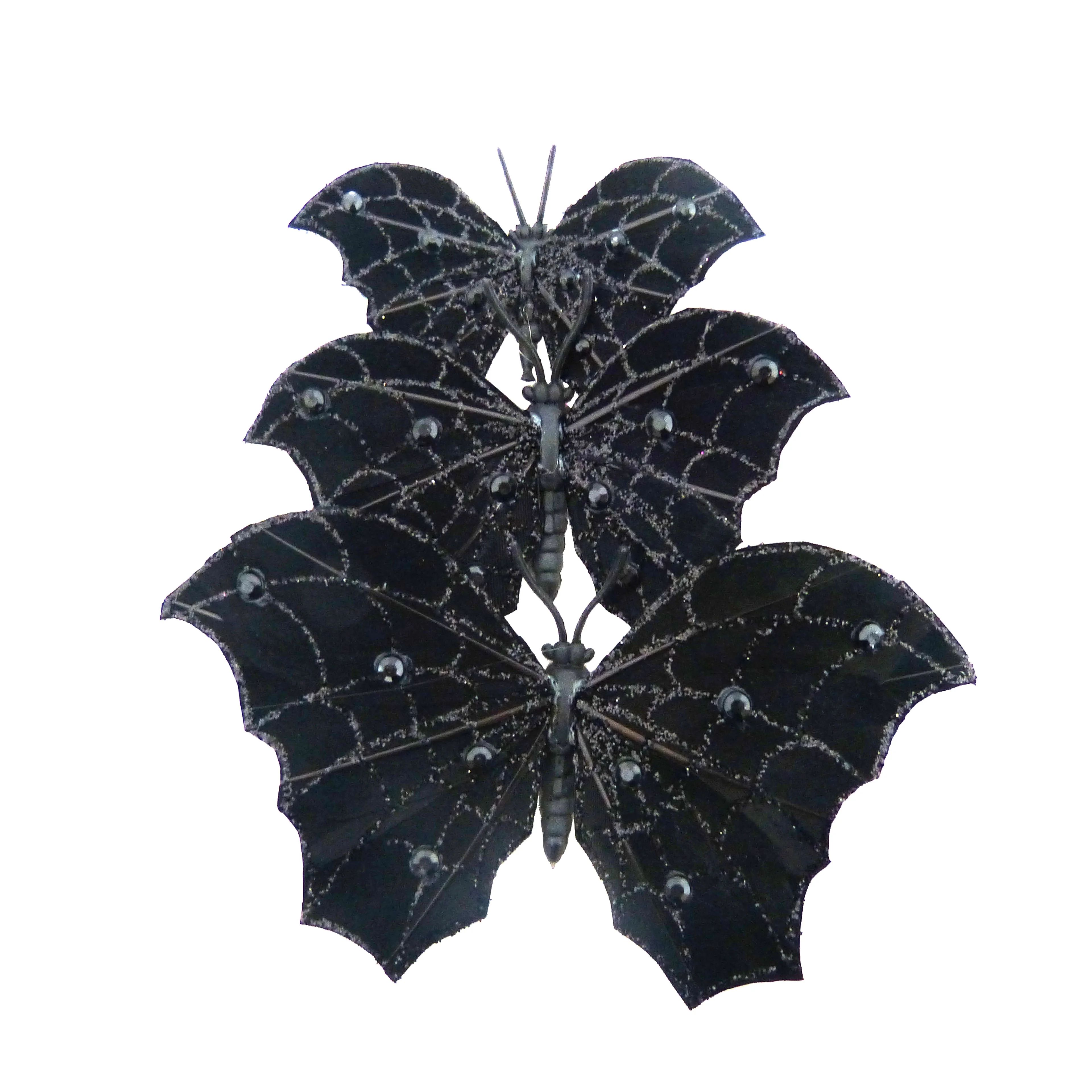 6.5" Glittery Black Halloween Butterflies by Ashland®, 3ct.-Halloween Decorations for Home | Walmart (US)