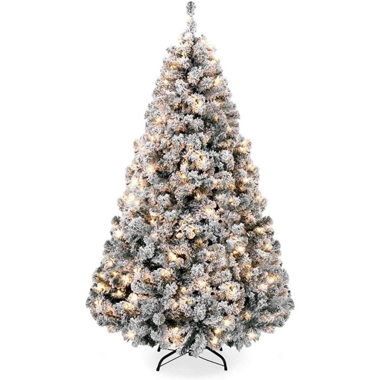 BIGTREE 7.5ft Pre-Lit Snow Flocked Artificial Christmas Pine Tree Holiday Decor w/ 550 Warm White... | Walmart (US)
