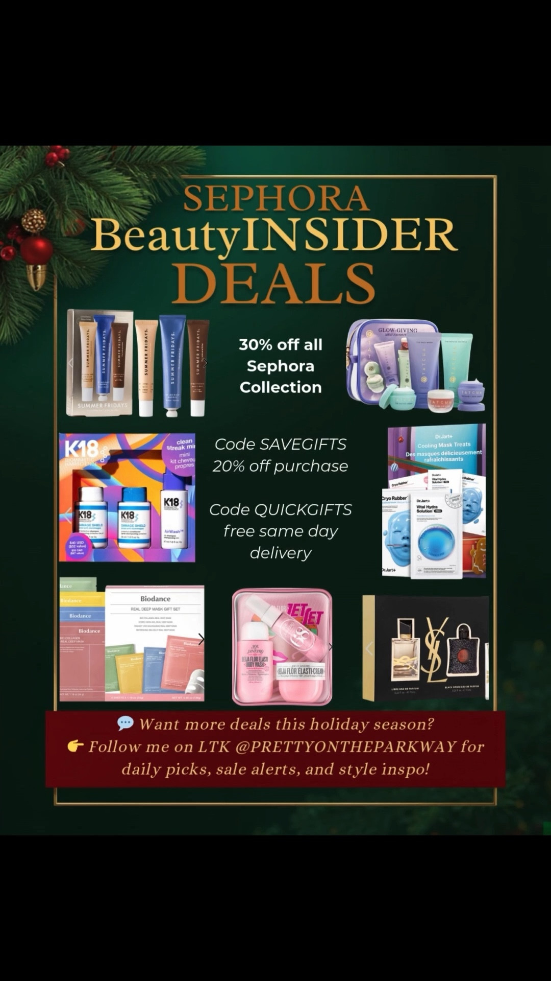 Sephora BeautyINSIDER Sale is here and it’s the perfect time to stock up on holiday beauty gifts and luxury self-care favorites. I’m sharing the exact Sephora coupon codes on screen so you can save on giftable skincare, hair treatments, and perfume that everyone loves. Shop bestselling favorites from Summer Fridays, BioDance face masks, K18 hair essentials, Yves Saint Laurent perfume, and Tatcha skincare. Perfect for gifting, stocking stuffers, and holiday beauty restocks. Tap to shop before these Sephora holiday deals end. Subscribe so you don’t miss exclusive holiday sales and gift guides.

#LTKselfcare #LTKSaleAlert #LTKGiftGuide
