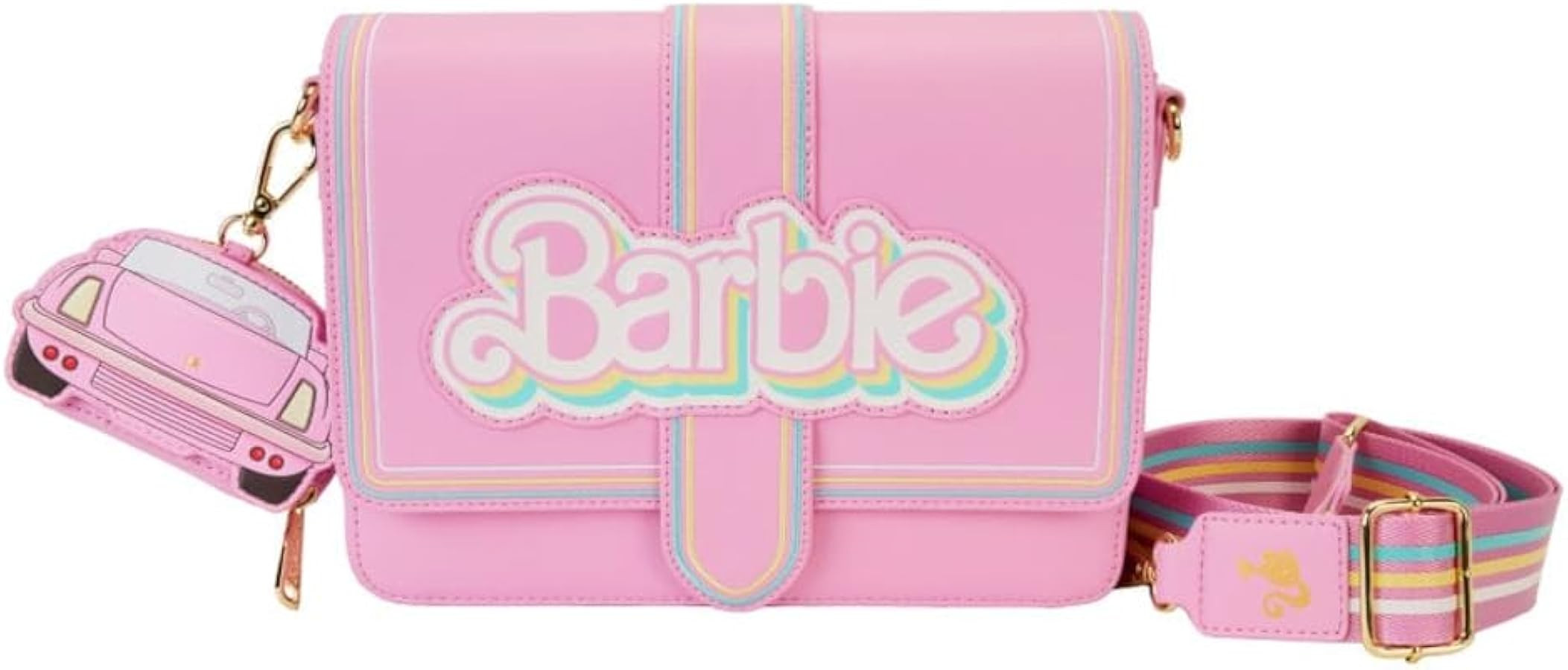 Loungefly Barbie 65th Anniversary Logo Crossbody Bag with Coin Bag | Amazon (US)