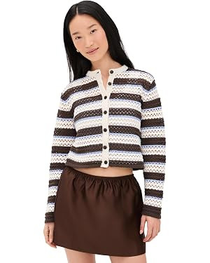 Madewell Women's Striped Crochet Cardigan Sweater | Amazon (US)