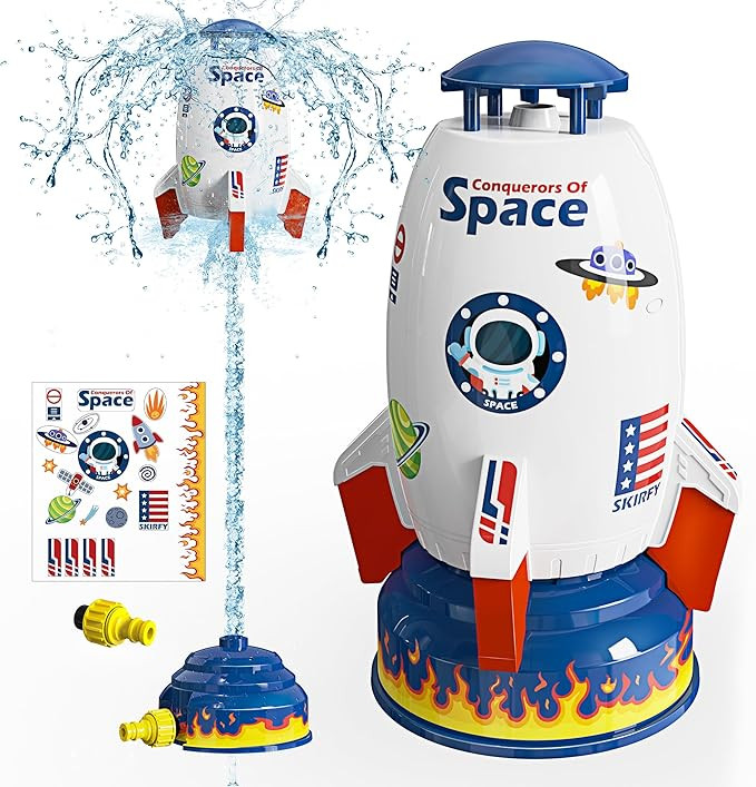 Skirfy Sprinkler Rocket Launcher Outdoor Water Toys for Kids, Rocket Design Water Powered Liftoff... | Amazon (US)