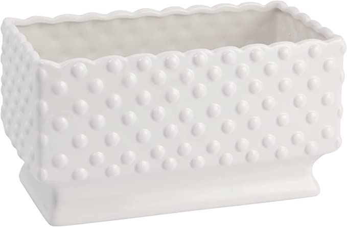 Creative Co-Op Cottagecore Ceramic Hobnail Planter with Scalloped Edge, White | Amazon (US)