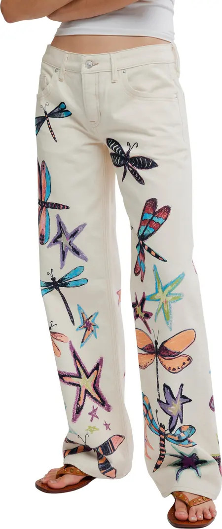 Free People Tennessee Trompe L'Oeil Print Jeans | Nordstrom | Nordstrom