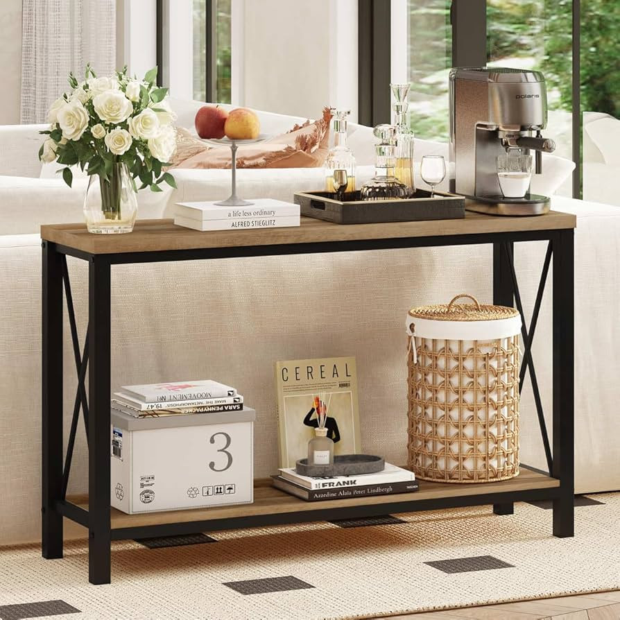 BON AUGURE Farmhouse Entryway Table, Sofa Console Table Behind Couch for Living Room, Industrial ... | Amazon (US)