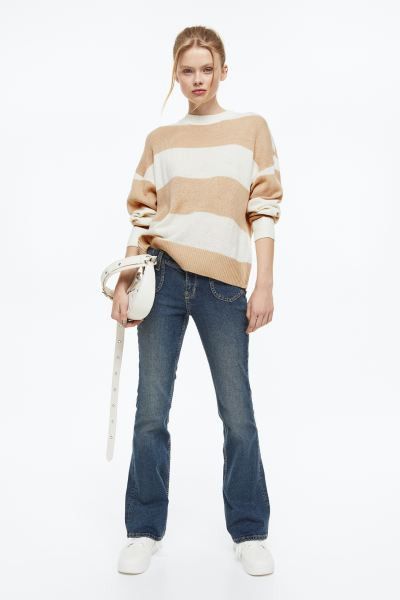Sweater | Beige Sweater Sweaters | Striped Sweater | HM Sweater Outfit | Spring 2023 Outfits | H&M (US + CA)