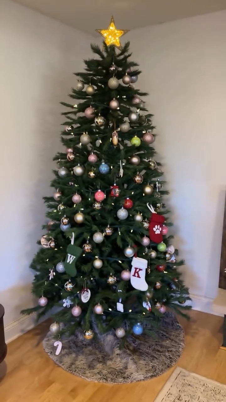 Putting Wilbur in charge of the tree next year. It took me over an hour to finish. Hooking on each branch was not fun😖

#LTKSeasonal #LTKHome #LTKHoliday