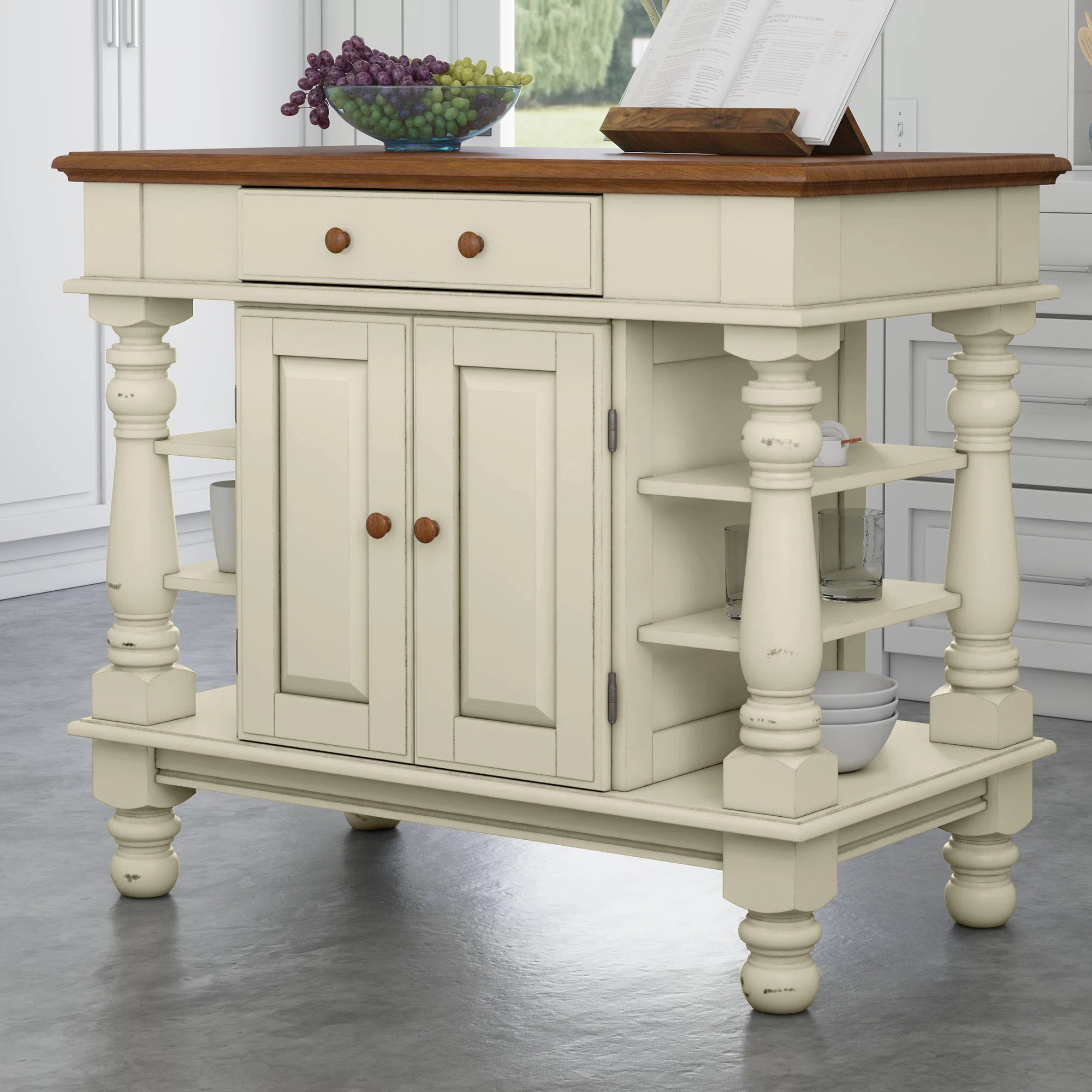 Aamyah Solid Wood Top Kitchen Island | Wayfair North America