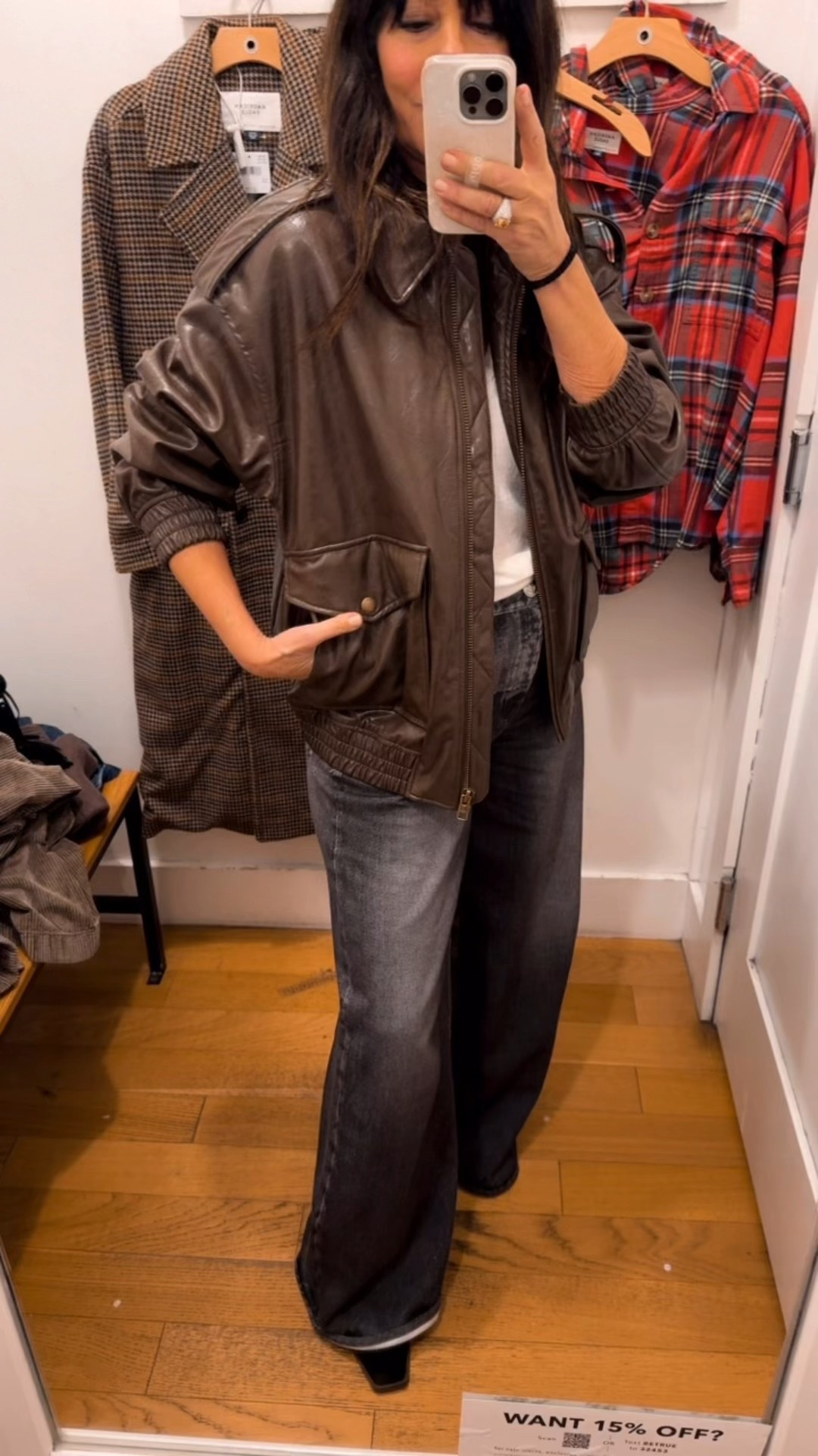 Totally on trend brown faux leather bomber jacket - 25% off 
Under $100! 

#LTKSaleAlert #LTKFindsUnder100 #LTKGiftGuide