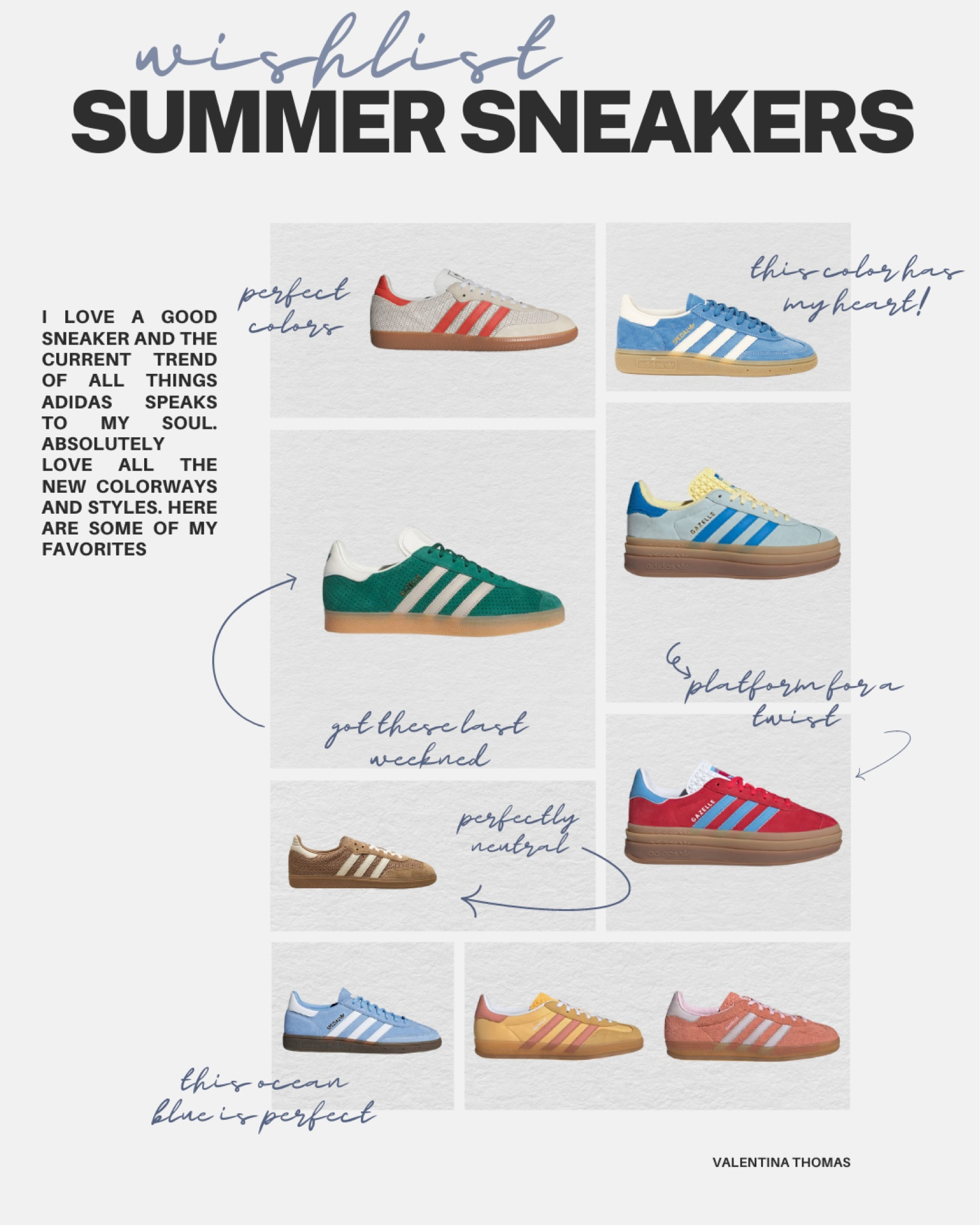 There is nothing better right now than a crisp pair of Adidas! They are truly not disappointing with the color ways & styles! These are currently on my wishlist! 👟✨🫶 

#LTKActive #LTKShoeCrush #LTKFindsUnder100