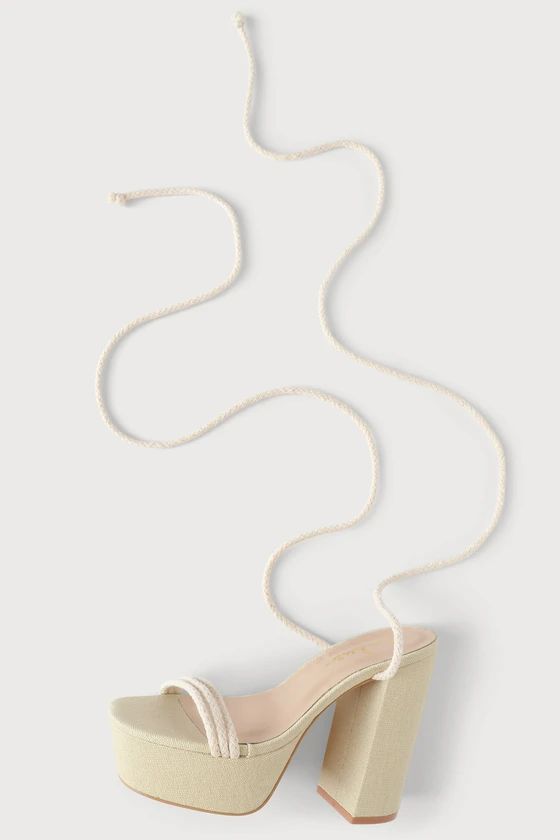 Gawnty Almond Lace-Up Platform Heels | Lulus (US)
