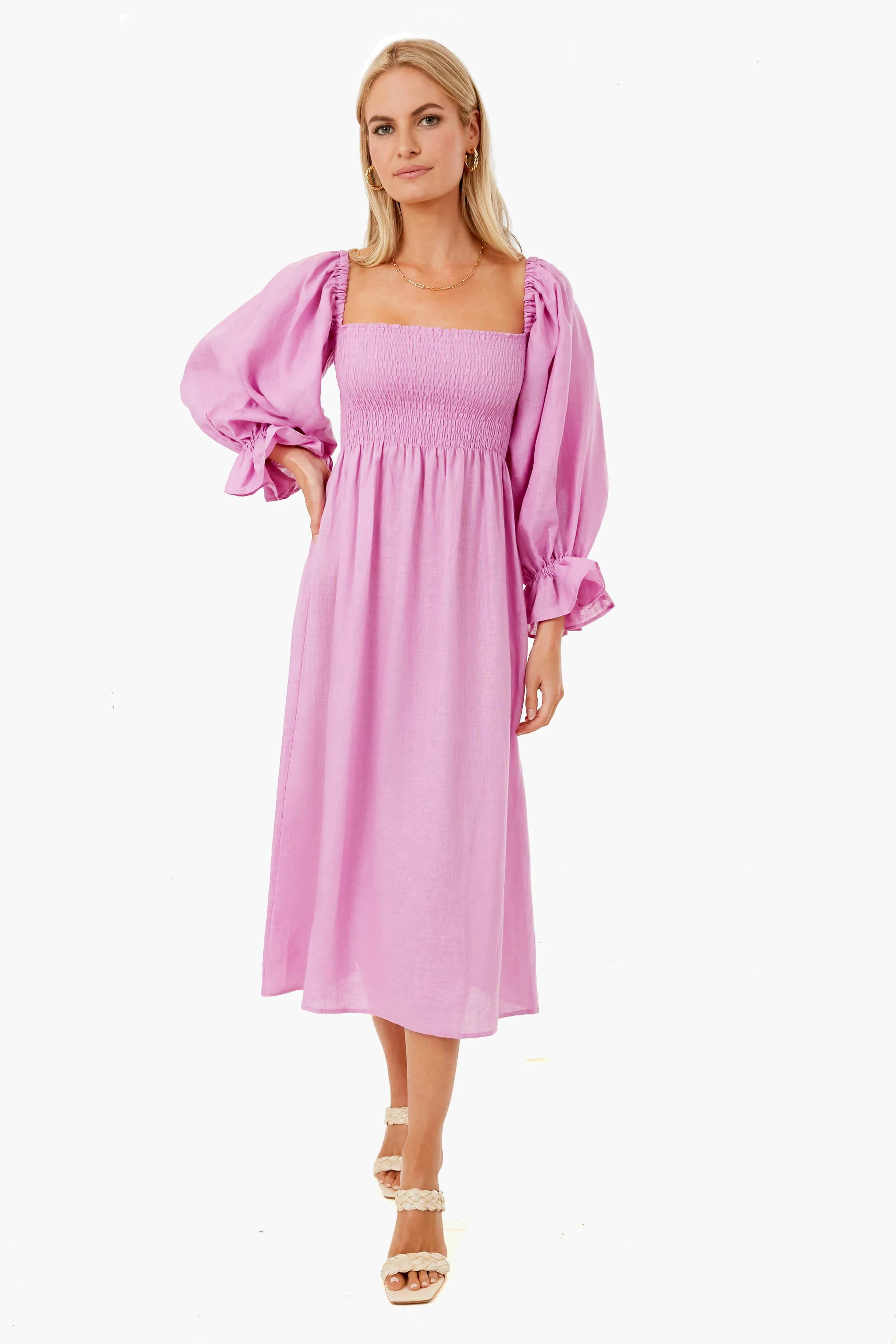 Pink Atlanta Linen Dress | Tuckernuck (US)