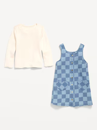 Long-Sleeve Ribbed T-Shirt and Dress Set for Toddler Girls | Old Navy (US)