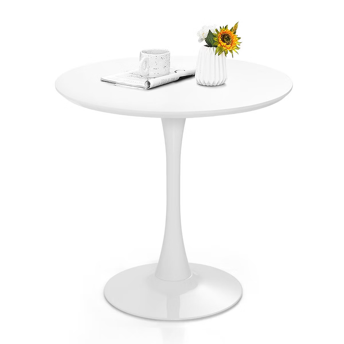 Tangkula 32" Modern Tulip Kitchen Table Round Dining Table w/ MDF Top & Metal Pedestal Base | Target