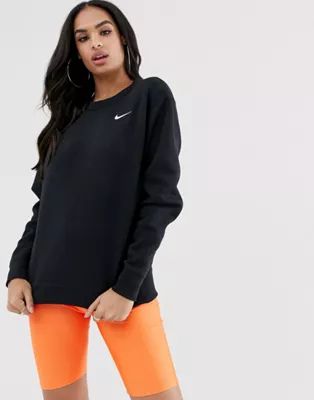 Nike black mini swoosh oversized sweatshirt | ASOS (Global)