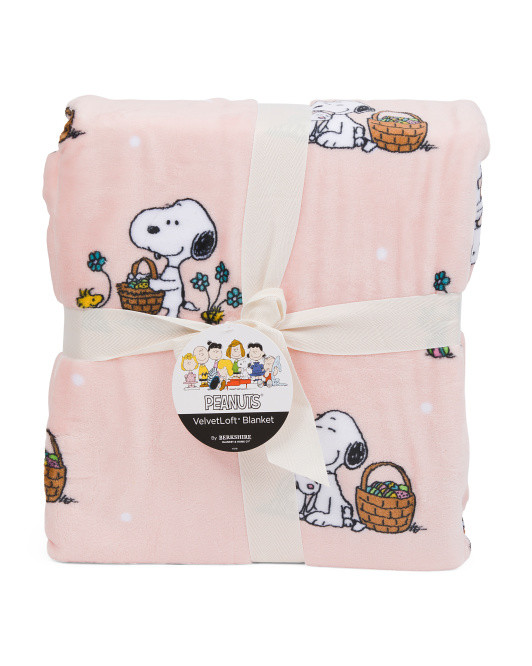 Snoopy The Easter Bunny Blanket | TJ Maxx