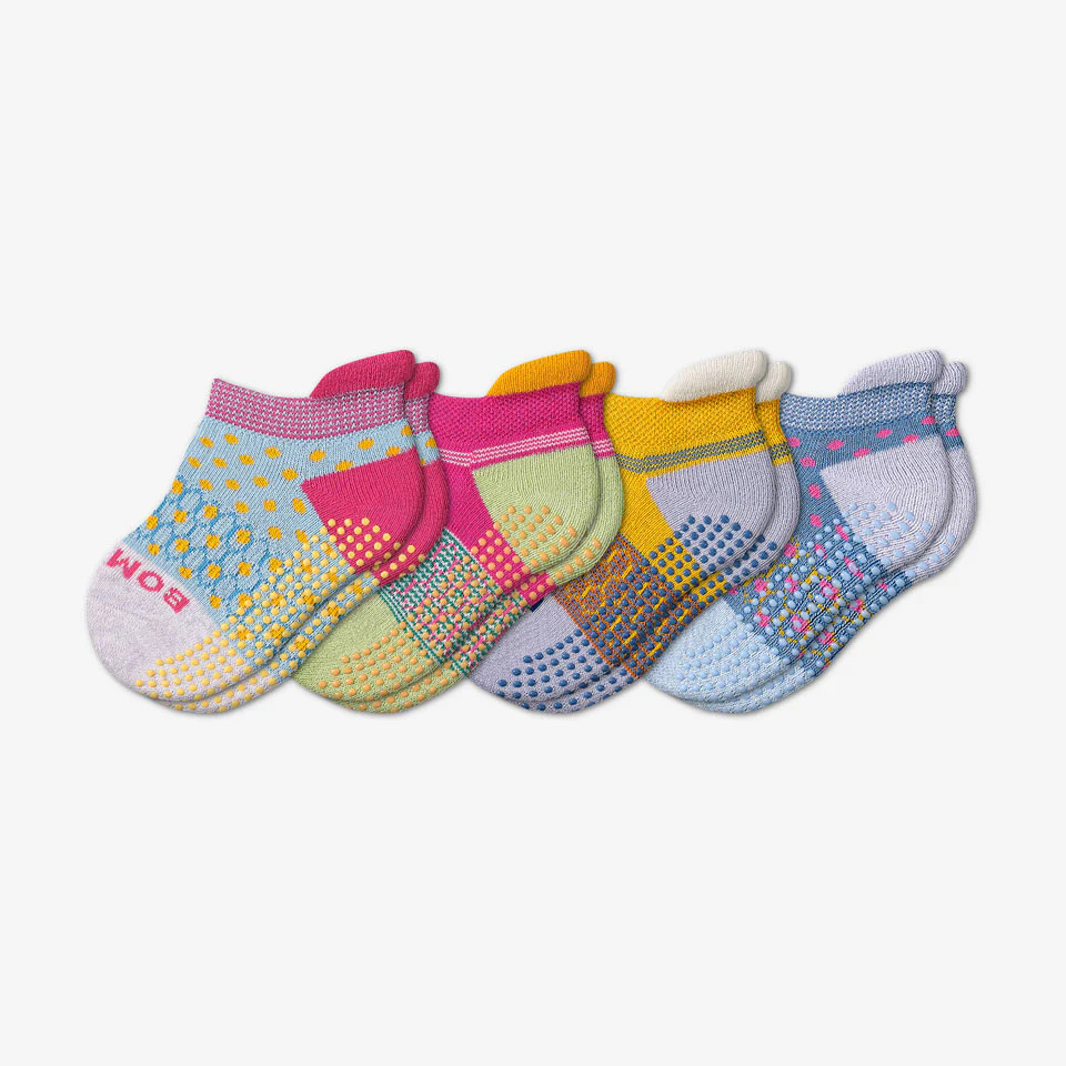 Toddler Dot Stripe Gripper Ankle Sock 4-Pack | Bombas