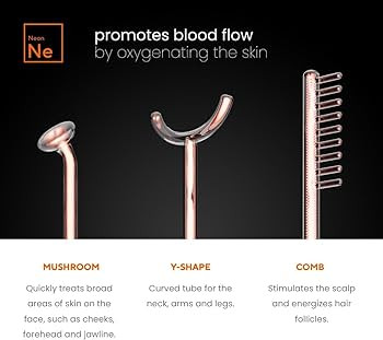 NuDerma Professional Skin Therapy Wand - Portable Skin Therapy Machine with 6 Neon & Argon Wands ... | Amazon (US)