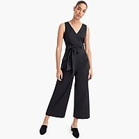 Wrap-tie jumpsuit in stretch poplin | J. Crew US