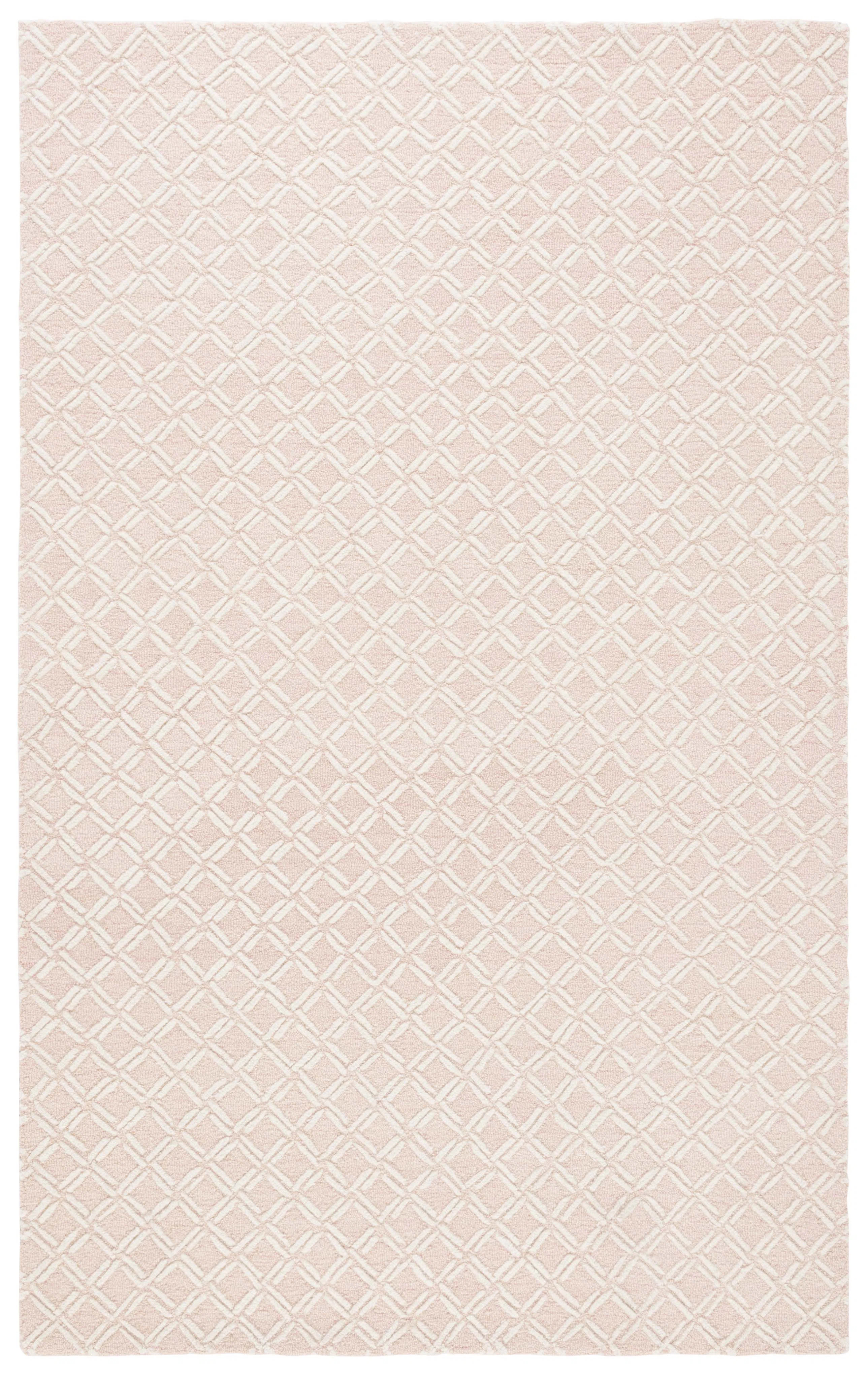 Genre 350 Hand Tufted Wool/Cotton Geometric Rug in Pink/Ivory | Wayfair North America