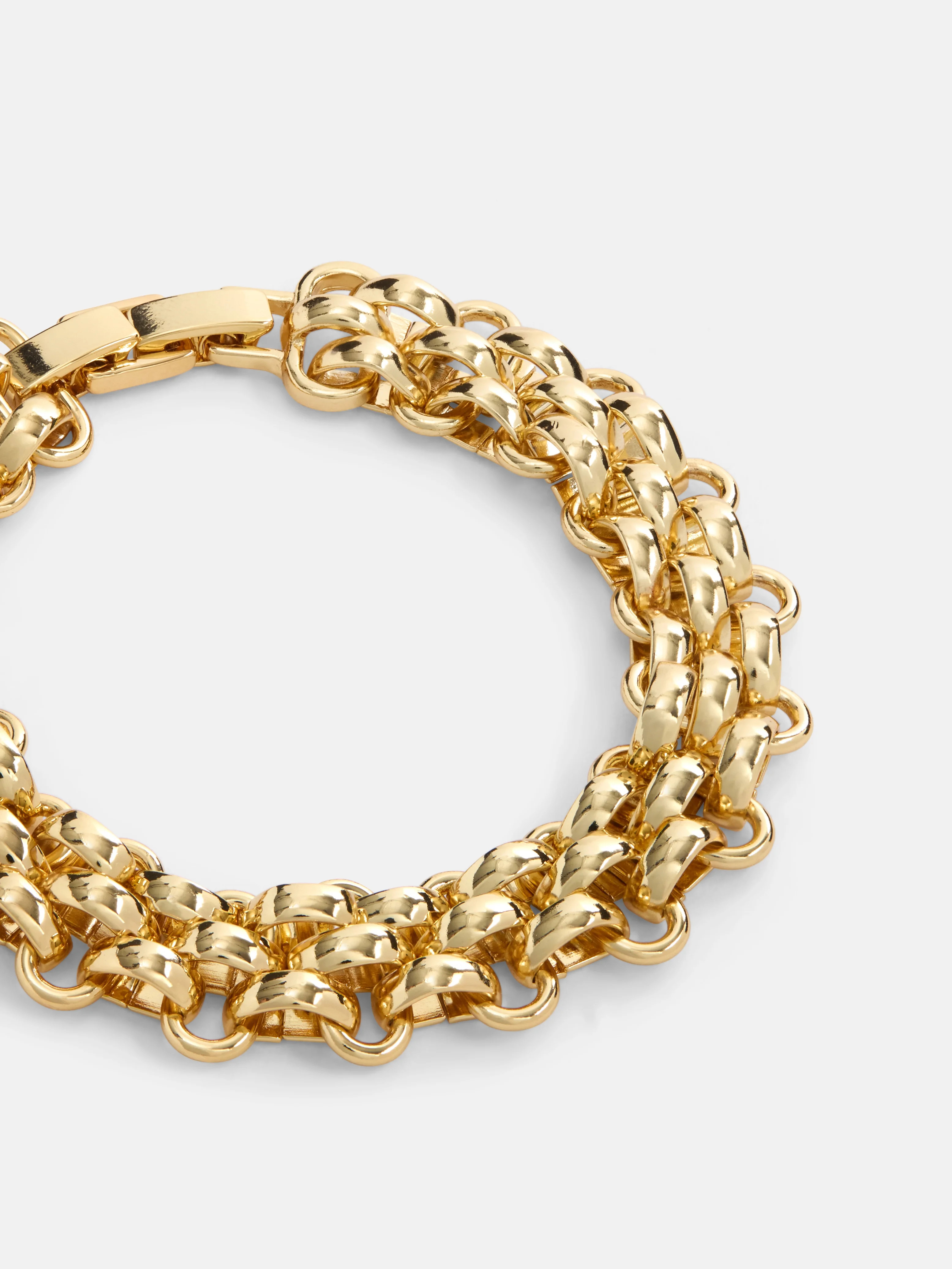Free Assembly Women's Goldtone Chunky Link Bracelet, 7.5" + .5" Clasp | Walmart (US)