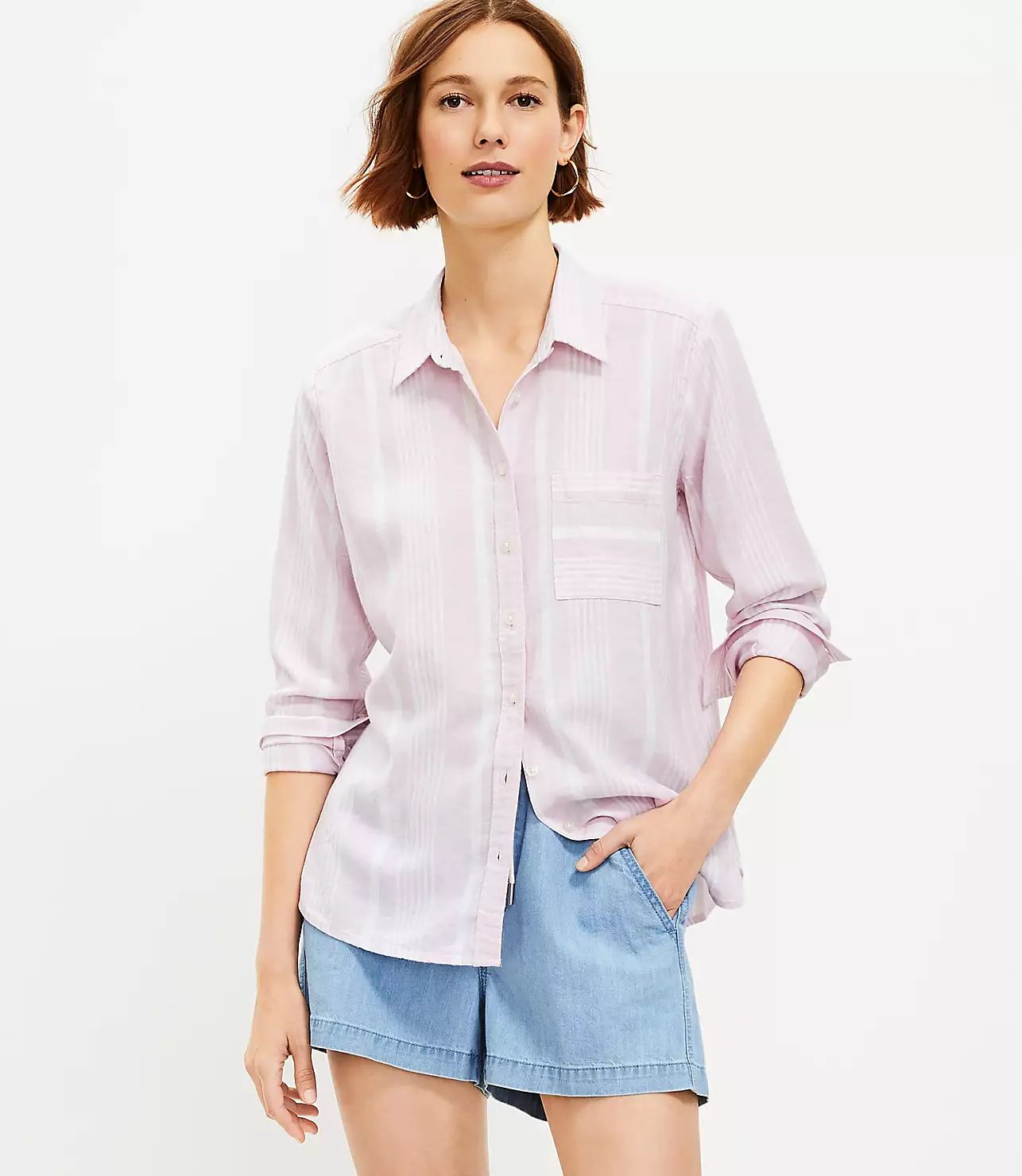 Striped Everyday Pocket Shirt | LOFT