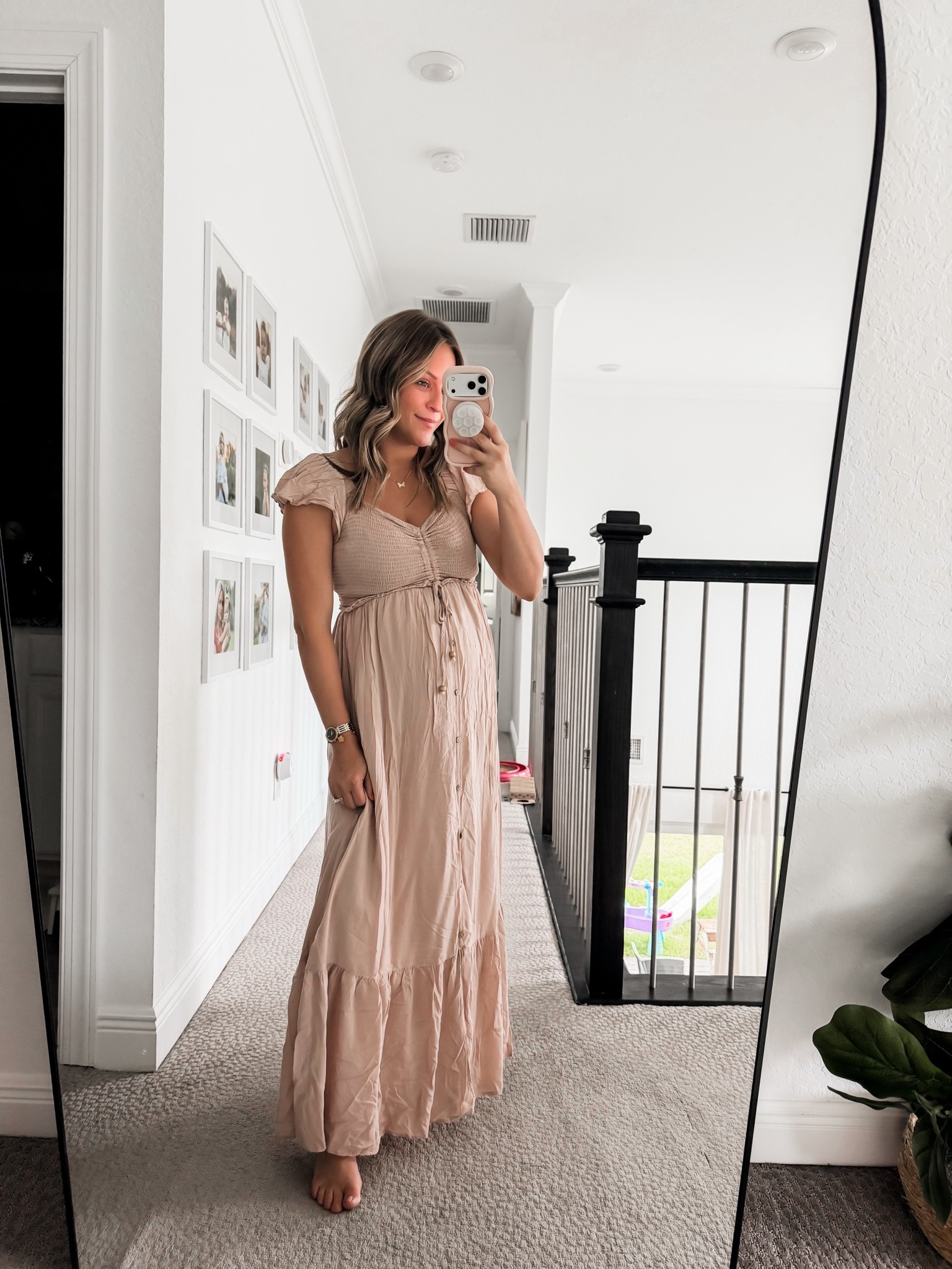 Wore this dress when very pregnant! Perfect for postpartum and nurse in by the pull down method 👌🏼 top is very stretchy, wearing size small

#LTKootd #LTKBump #LTKPetite