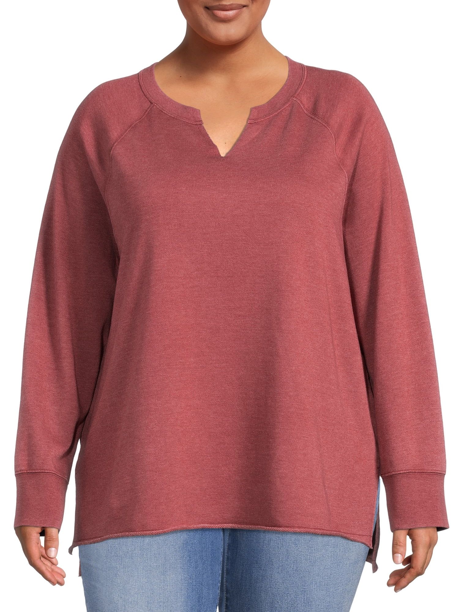 Terra & Sky Women's Plus Size French Terry Sweatshirt - Walmart.com | Walmart (US)