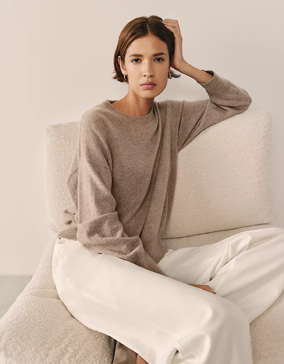Relaxed Cashmere Crew Neck Jumper | The White Company UK & ROW