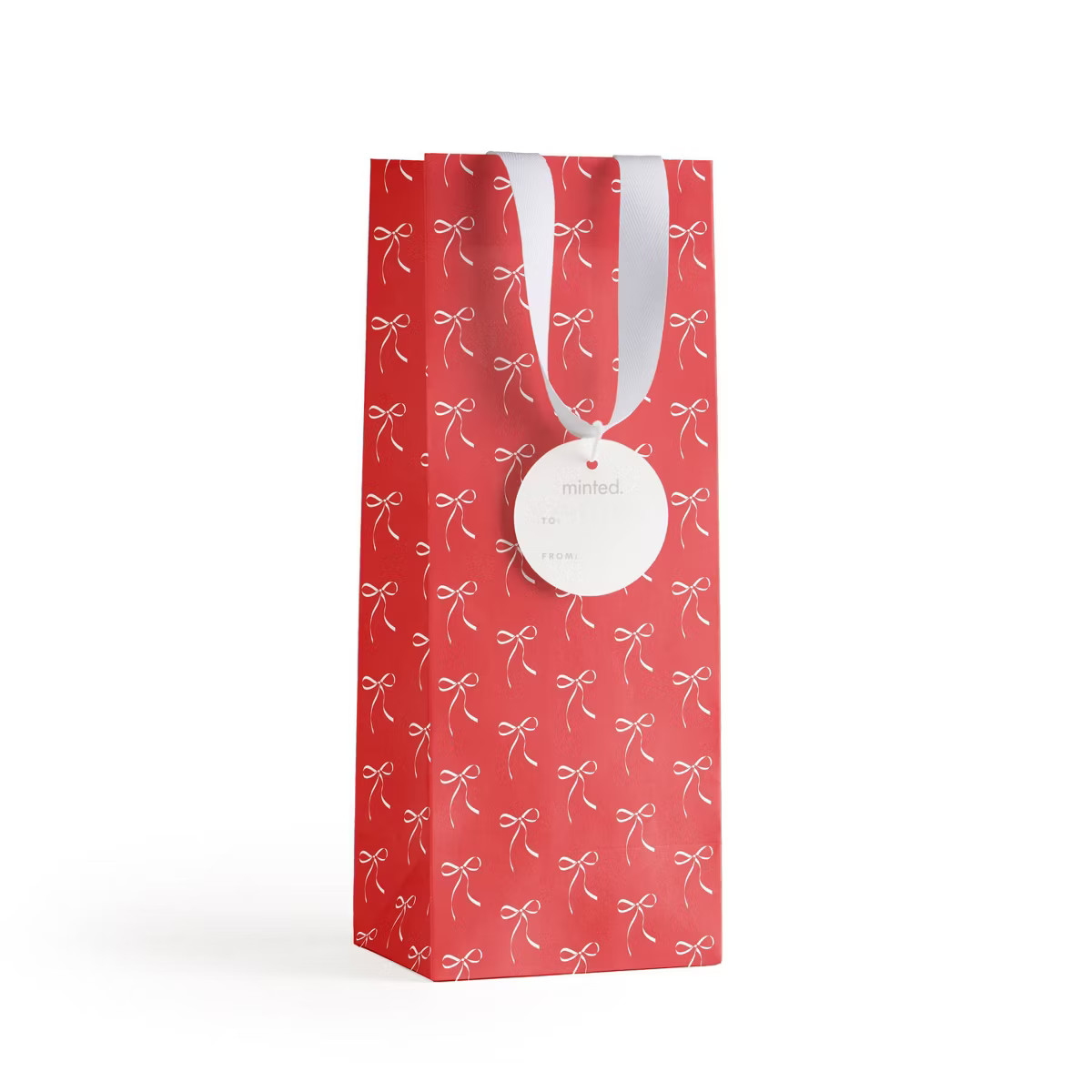 Minted Bows Wine and Spirits Gift Bag Red | Target