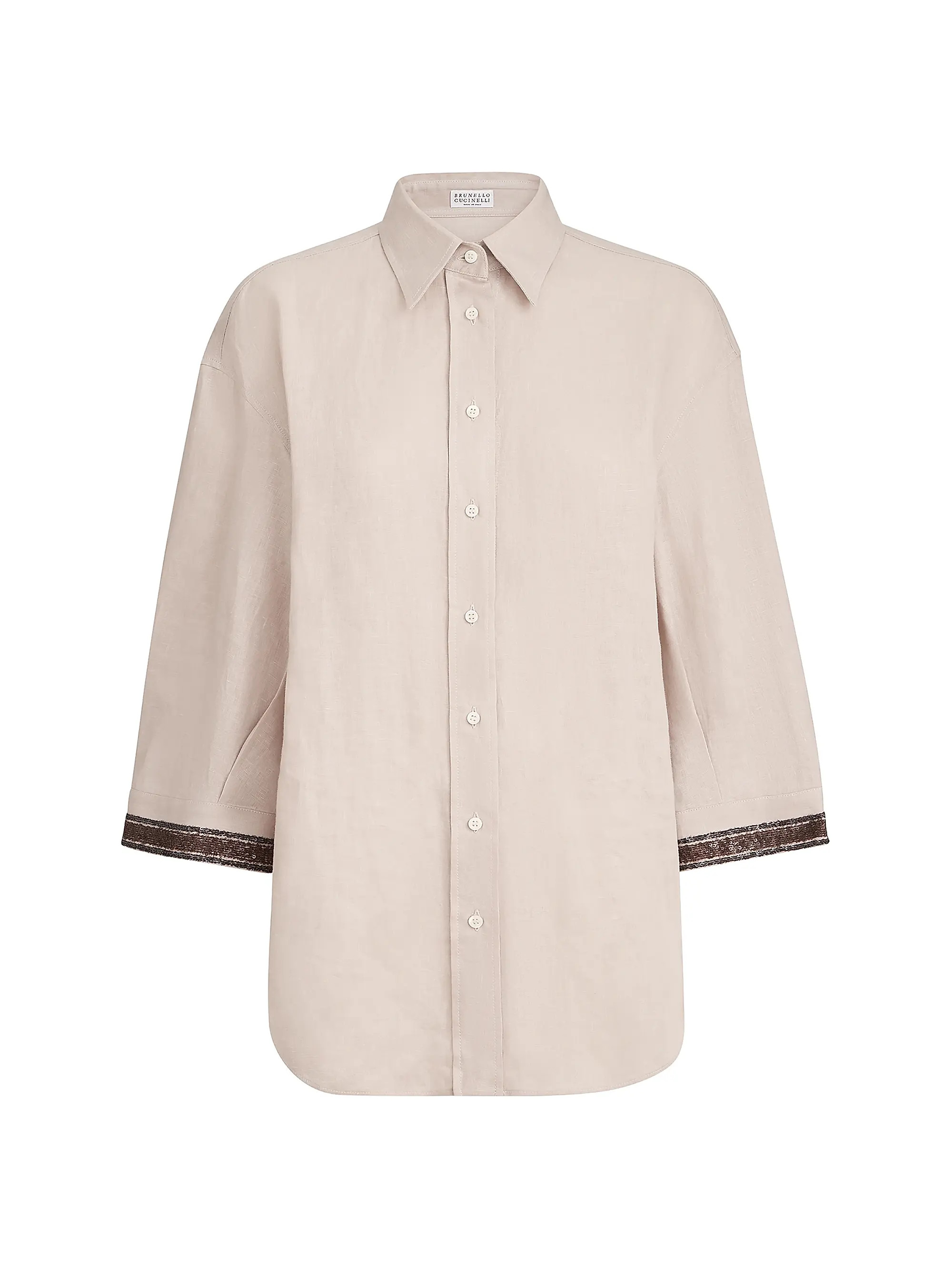 Brunello Cucinelli Linen Shirt with Dazzling Cuffs | Saks Fifth Avenue | Saks Fifth Avenue