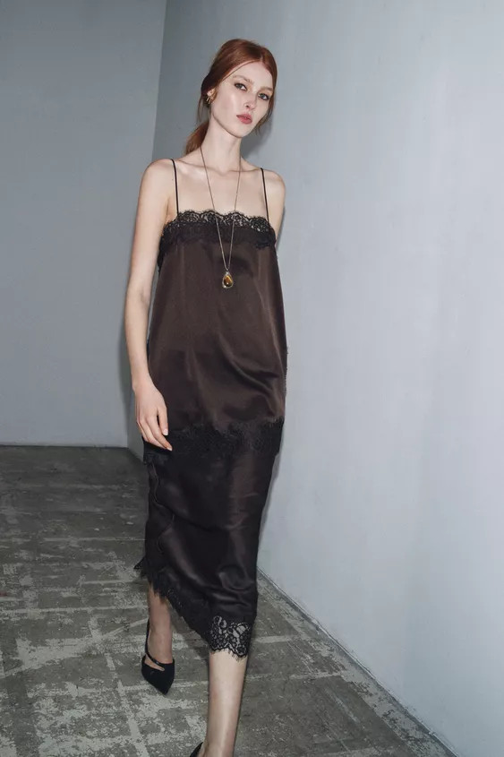 TOP SATINATO PIZZO ZW COLLECTION | Zara IT