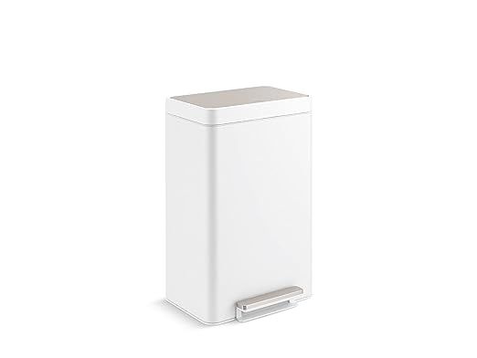 KOHLER K-20940-STW Kitchen Trash Can, 13 Gallon Step Trash Can with Quiet-Close Lid and Hand Free... | Amazon (US)