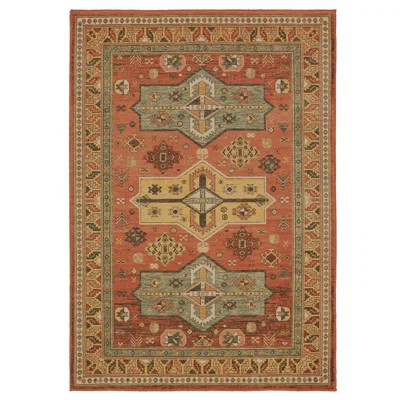 Toscana Southwestern Orange Area Rug Pasargad Rug Size: Rectangle 3'10" x 5'5 | Wayfair North America