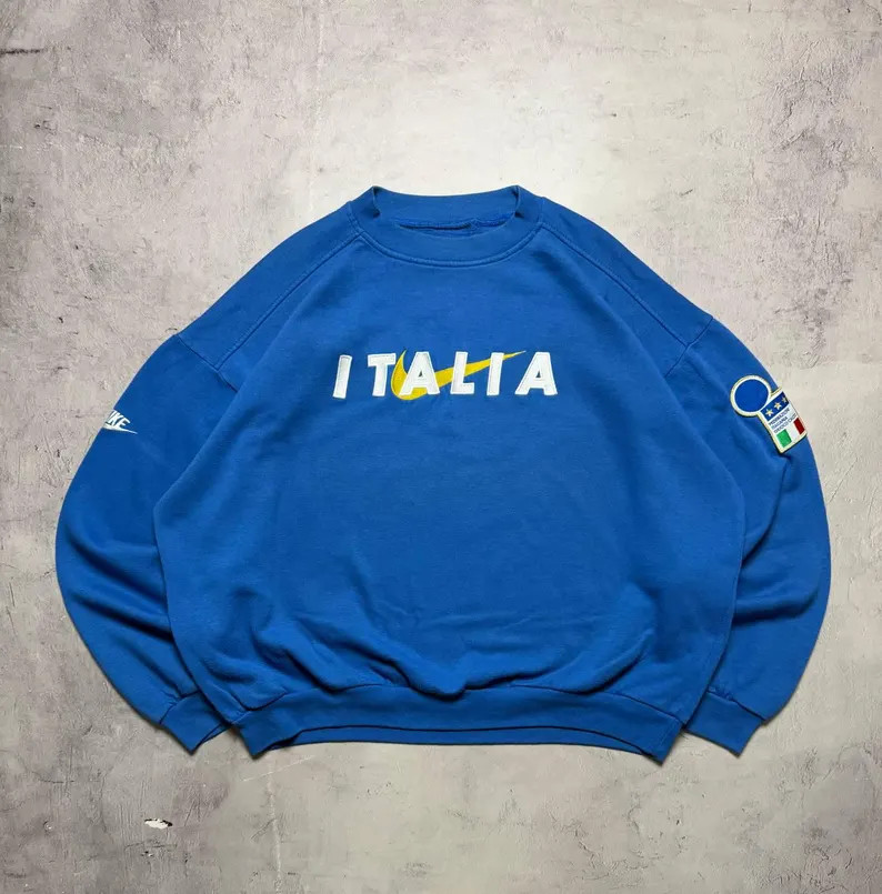 Italy Nike Premier \u201c1996/1997\u201d Ultra Rare Blue Oversized Sweatshirt Mens Size L/XL - Et... | Etsy (Global)