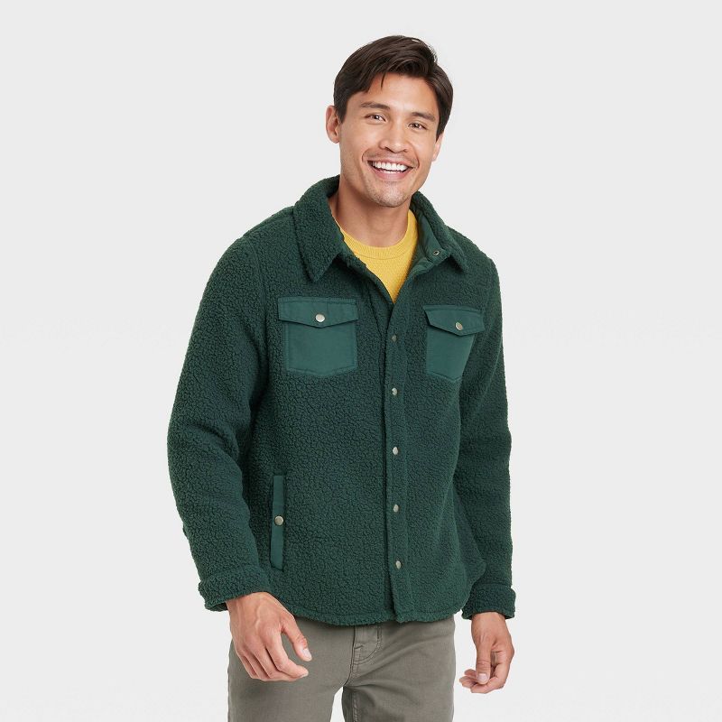 Men's Sherpa Long Sleeve Shacket - Goodfellow & Co™ | Target