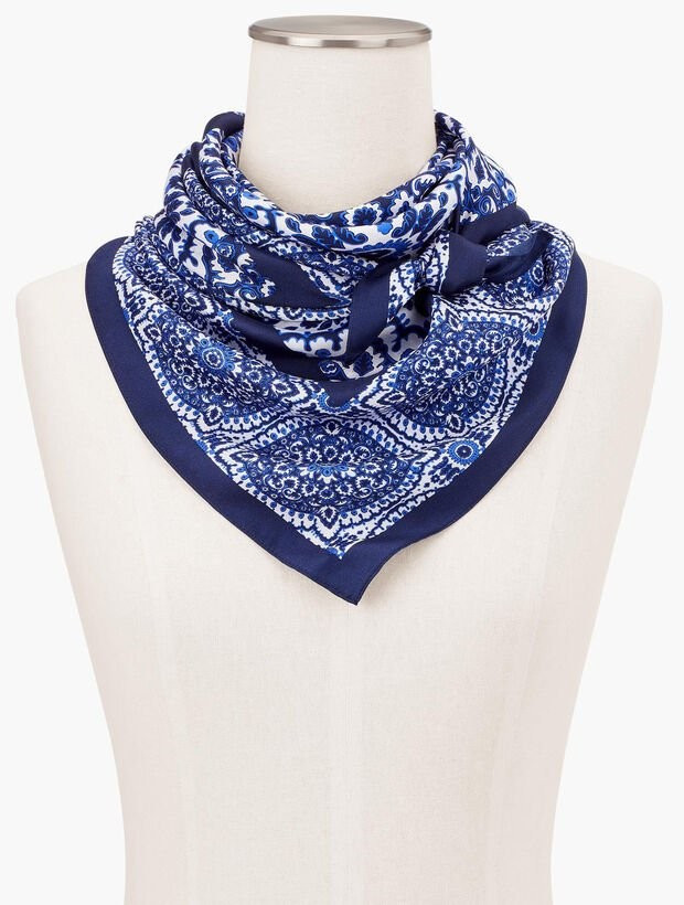 Coastal Medallion Silk Square Scarf | Talbots