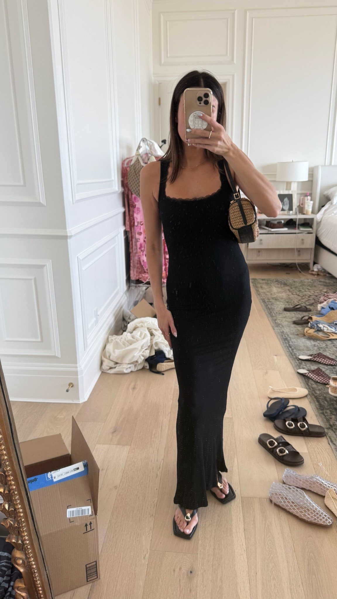 Flattering black dress similar to skims under $50 

@amazon 
Beach vacation outfit, black dress, spring break outfit 

#LTKOver40 #LTKspring #LTKootd