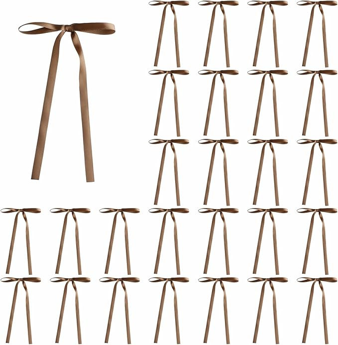 30 Pcs Satin Bows with Twist Tie 5 x 7 Inch Pretied Premade Ribbon Bows for Tree Wreath Garland H... | Amazon (US)