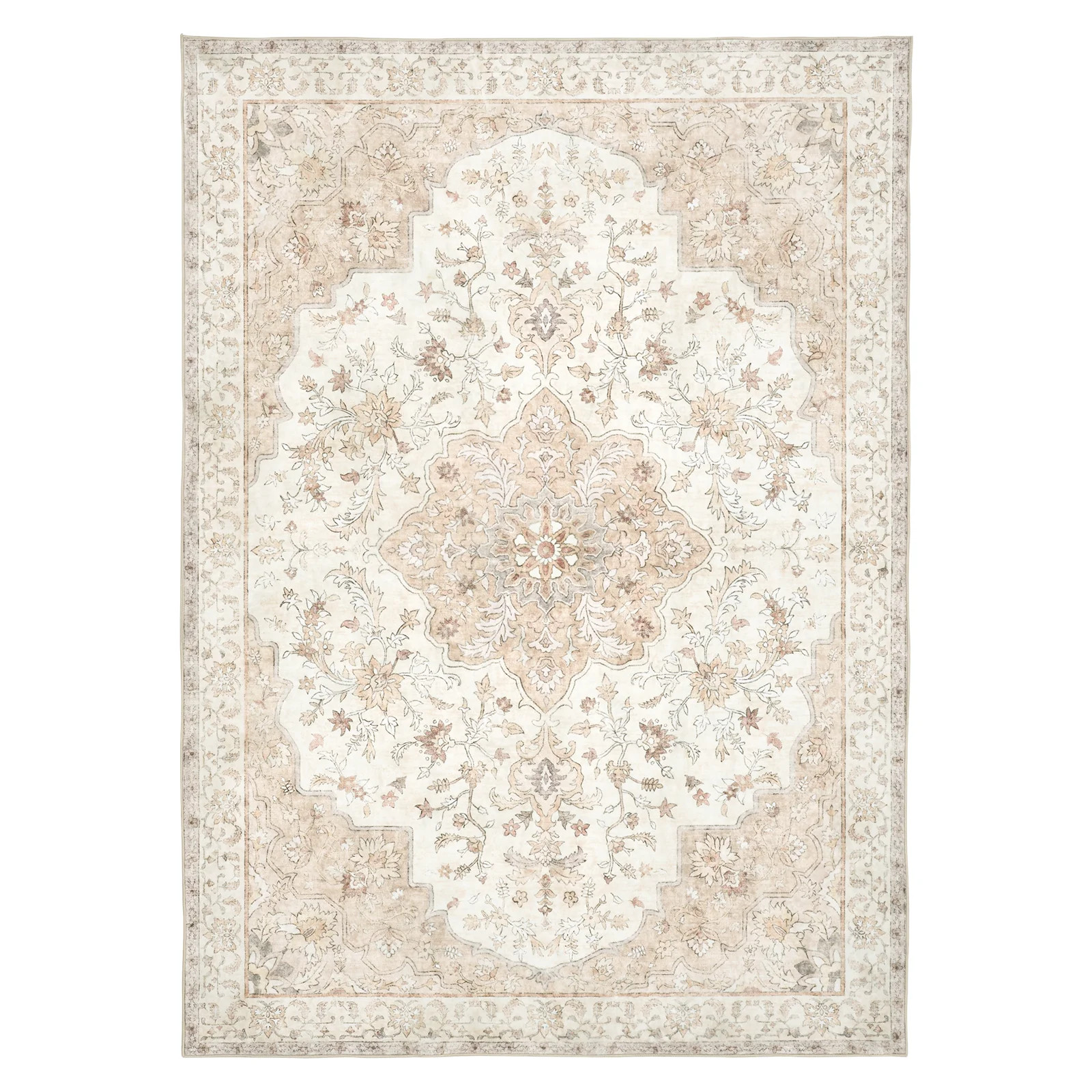 CHITOOMA 8'x10' Boho Area Rugs for Living Room, Machine Washable Floral Area Rug with Non-Slip Ba... | Walmart (US)