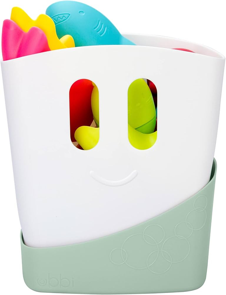 Amazon.com : Ubbi Freestanding Bath Toy Organizer Bath Caddy with Removable Drying Rack Bin & Sco... | Amazon (US)